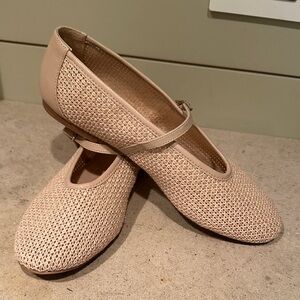 Silent D Havens Woven Mary Jane Flats Nude Size 39